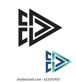Triangle logo, symbol of arrow and play design