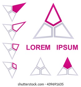 Triangle logo symbol design template set for defense, business, corporate concepts.