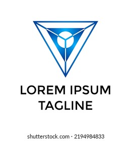 Triangle logo. Technological, innovative logotype