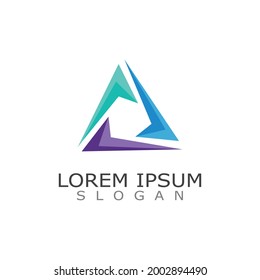 Triangle logo template. abstract Modern creative sign or symbol. Design geometric
