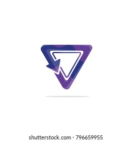 Triangle Logo Template with Arrow Colorful concept