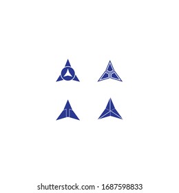 Diseño de icono de plantilla de logotipo de triángulo