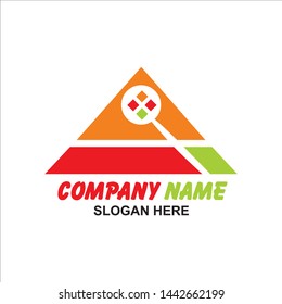 triangle logo with three separate colors. suitable for financial business