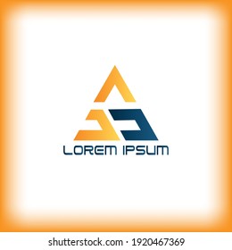 Triangle logo. Triangular SS letter logo typography