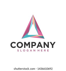 
Triangle logo, with unique and elegant prism touch
It can also be applied as letter A