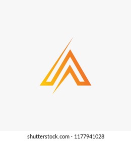 triangle logo vector abstract. icon A logo template. alphabet logo vector