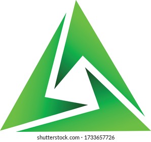 
triangle logos can be used for recycling or green energy symbols