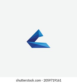 triangle logotype letter C abstract icon logo