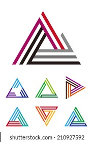 Triangle looped abstract line art vector design logo template. Infinity loop icon. Business marketing concept symbol. 