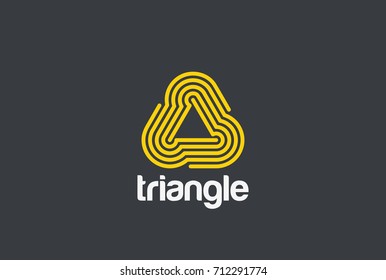 Triangle looped infinite Logo abstract design vector template Linear style.
Infinity Loop technology neon Logotype concept icon.
