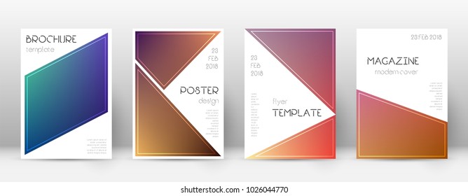 Triangle lovely template for Brochure, Annual Report, Magazine, Poster, Corporate Presentation, Portfolio, Flyer. Bewitching gradient cover page.