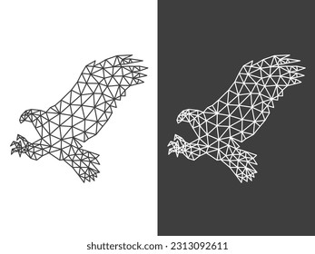 Ilustración de diseño vectorial de arte de arte de baja polilla de triángulo