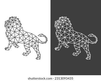 Ilustración de diseño de vectores de arte Triangle low poly lion