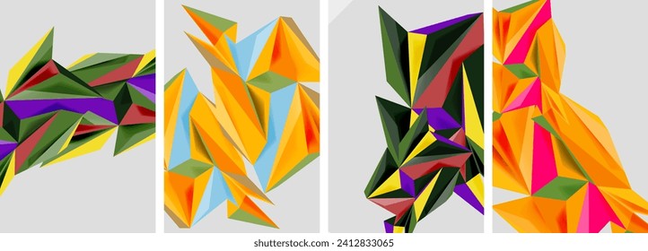 Dreieckige Low-Poly-Mosaikplakate. Vektorgrafik für Tapete, Banner, Hintergrund, Karte, Buchillustration, Landungsseite