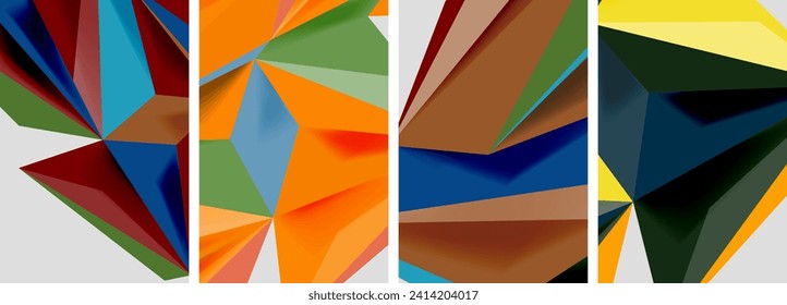 Triangle low poly mosaic posters. Vector illustration For Wallpaper, Banner, Background, Card, Book Illustration, landing page