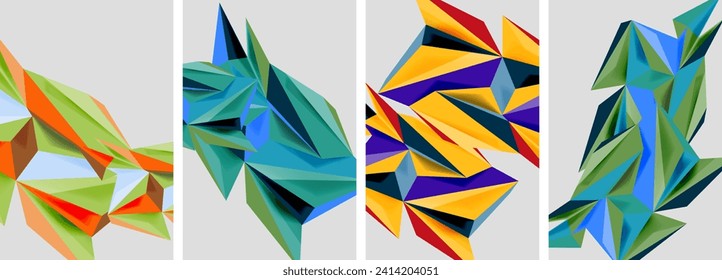 Triangle low poly mosaic posters. Vector illustration For Wallpaper, Banner, Background, Card, Book Illustration, landing page