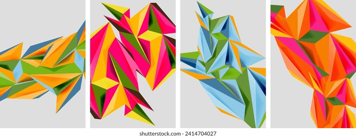 Triangle low poly mosaic posters. Vector illustration For Wallpaper, Banner, Background, Card, Book Illustration, landing page