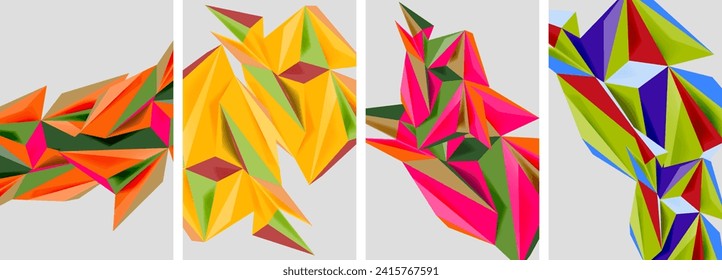 Triangle low poly mosaic posters. Vector illustration For Wallpaper, Banner, Background, Card, Book Illustration, landing page