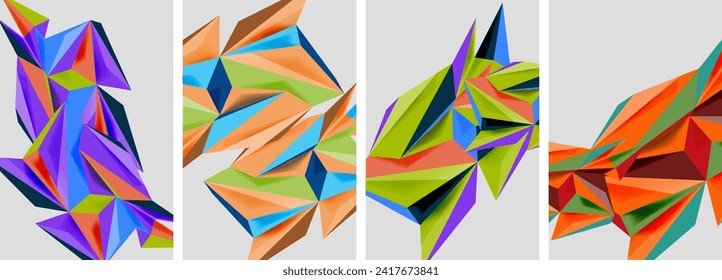 Triangle low poly mosaic posters. Vector illustration For Wallpaper, Banner, Background, Card, Book Illustration, landing page