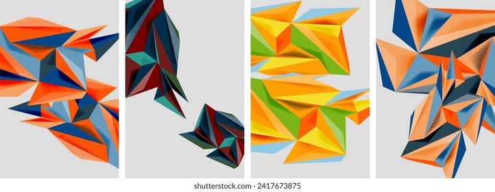 Triangle low poly mosaic posters. Vector illustration For Wallpaper, Banner, Background, Card, Book Illustration, landing page