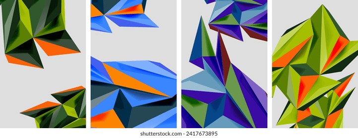 Triangle low poly mosaic posters. Vector illustration For Wallpaper, Banner, Background, Card, Book Illustration, landing page