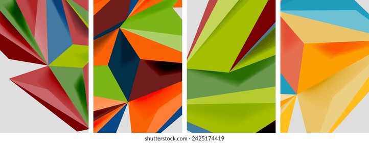 Triangle low poly mosaic posters. Vector illustration For Wallpaper, Banner, Background, Card, Book Illustration, landing page