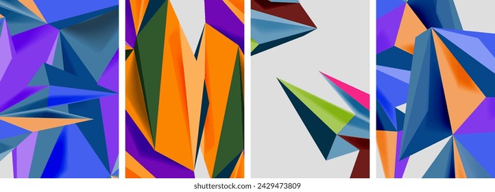 Triangle low poly mosaic posters. Vector illustration For Wallpaper, Banner, Background, Card, Book Illustration, landing page