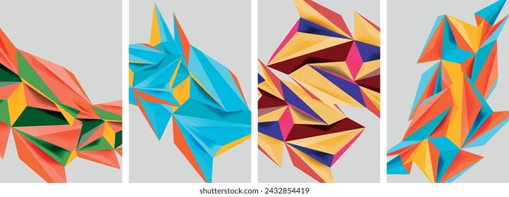 Triangle low poly mosaic posters. Vector illustration For Wallpaper, Banner, Background, Card, Book Illustration, landing page