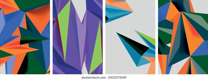 Triangle low poly mosaic posters. Vector illustration For Wallpaper, Banner, Background, Card, Book Illustration, landing page