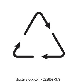 A triangle made up of three arrows. Concept of recycling - illustration , vector , icon 