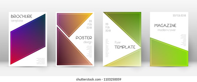 Triangle magnetic template for Brochure, Annual Report, Magazine, Poster, Corporate Presentation, Portfolio, Flyer. Bewitching gradient cover page.