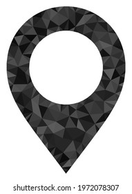 Triangle map pointer polygonal icon illustration. Map Pointer lowpoly icon is filled with triangles. Flat filled abstract mesh image based on map pointer icon.