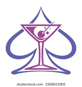 Triangle Martini Cocktail Glas Vektorlogo Design Konzept. Einzeln auf weißem Hintergrund.