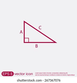 triangle math icon. symbol icon geometry. learning math