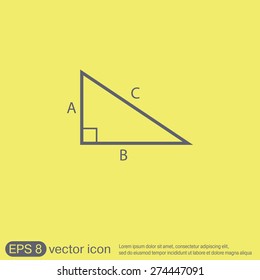triangle math icon. symbol icon geometry. learning math