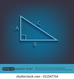 triangle math icon. symbol icon geometry. learning math