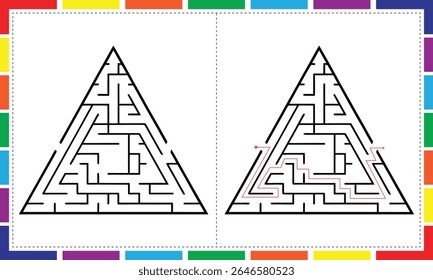Dreieck Labyrinth Abenteuer für Kinder,
Triangle Path Puzzle Spaß, erstaunliche Dreieck Labyrinthe für intelligente Kinder