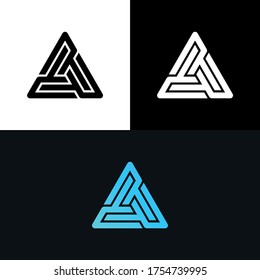 Logotipo de resumen de gradiente geométrico de triángulo Maze