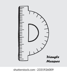 Triangle Measure. Hand Draw. Vector Images Clip Art Silhouette. Cut Files for Cricut and Silhouette