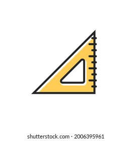 Triangle measurement protractor illustration icon. Triangle ruler scale geometry vector tool