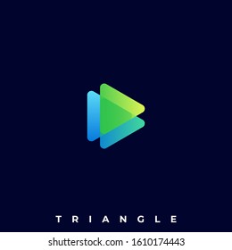 Triangle Media Play Illustration Vector Template. Suitable for Creative Industry, Multimedia, entertainment, Educations, Shop, and any related business
