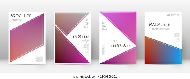 Triangle memorable template for Brochure, Annual Report, Magazine, Poster, Corporate Presentation, Portfolio, Flyer. Bewitching gradient cover page.