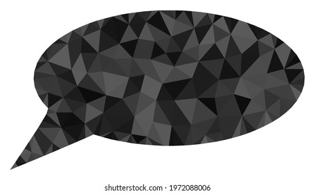 Triangle message cloud polygonal symbol illustration. Message Cloud lowpoly icon is filled with triangles. Flat filled geometric mesh symbol based on message cloud icon.
