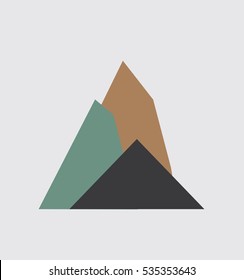Triangle Minimal Mountain Logo Icon Emblem