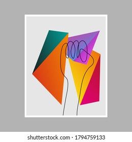 Triangle minimalistische Formzusammensetzung. Ein Zeilensymbol des Protests. Illustrationen für Plakate, Banner, Bild, Karten. 
