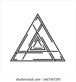 Tatuaje minimalista del triángulo, tatuaje estético sutil moderno, ilustración de arte discreto del vector de tatuaje discreto moderado