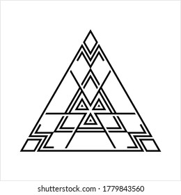 Triangle Minimalist Tattoo, Modern Subtle Aesthetic Tattoo, Minimal Modern Discreet Tattoo Vector Art Illustration