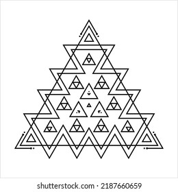 Triangle Minimalist Tattoo, Modern Subtle Aesthetic Tattoo, Minimal Modern Discreet Tattoo Vector Art Illustration