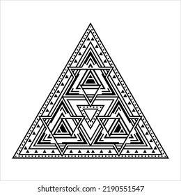 Triangle Minimalist Tattoo, Modern Subtle Aesthetic Tattoo, Minimal Modern Discreet Tattoo Vector Art Illustration