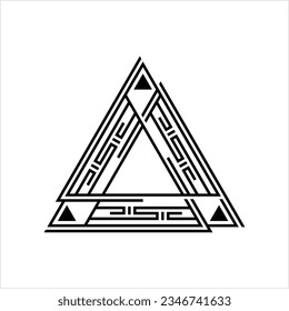 Triangle Minimalist Tattoo, Modern Subtle Aesthetic Tattoo, Minimal Modern Discreet Tattoo Vector Art Illustration